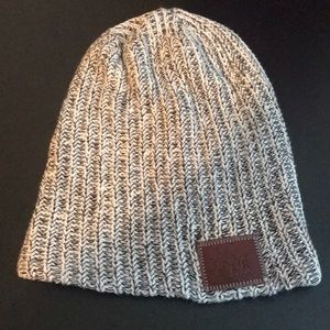Love Your Melon Marled Black and White Knit Beanie